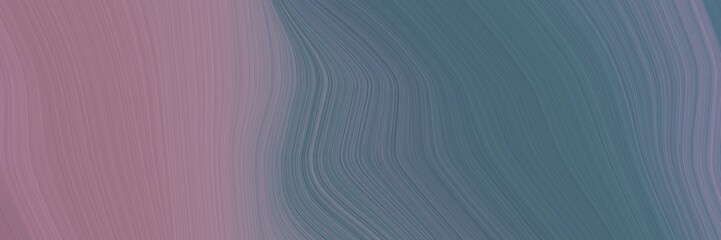 abstract modern horizontal banner with dim gray, antique fuchsia and light slate gray colors. fluid curved flowing waves and curves for poster or canvas