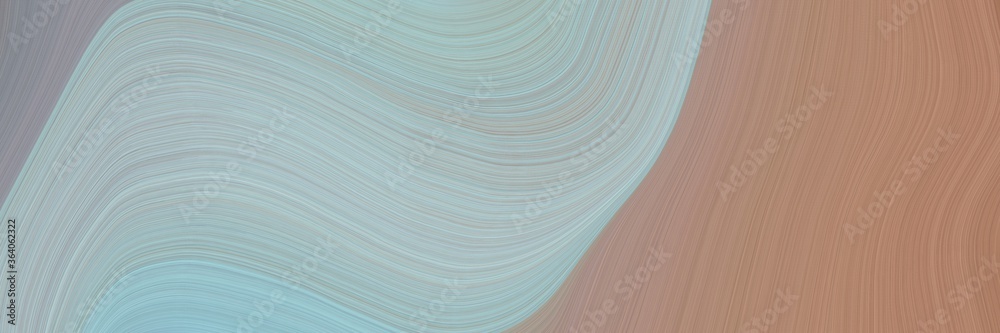 Fototapete abstract modern horizontal header with ash gray, rosy brown and gray gray colors. fluid curved lines with dynamic flowing waves and curves for poster or canvas
