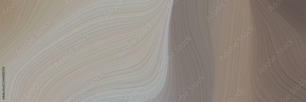 Leinwandbilder abstract surreal designed horizontal header with gray gray, dim gray and ash gray colors. fluid curved lines with dynamic flowing waves and curves for poster or canvas