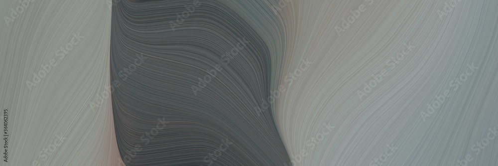 Fototapete abstract dynamic horizontal banner with gray gray, dark slate gray and dim gray colors. fluid curved
