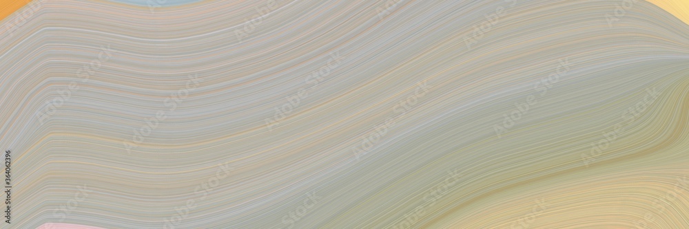 Fototapete abstract surreal designed horizontal header with dark gray, burly wood and dark khaki colors. fluid curved lines with dynamic flowing waves and curves for poster or canvas