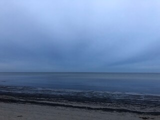 dark clouds over the sea