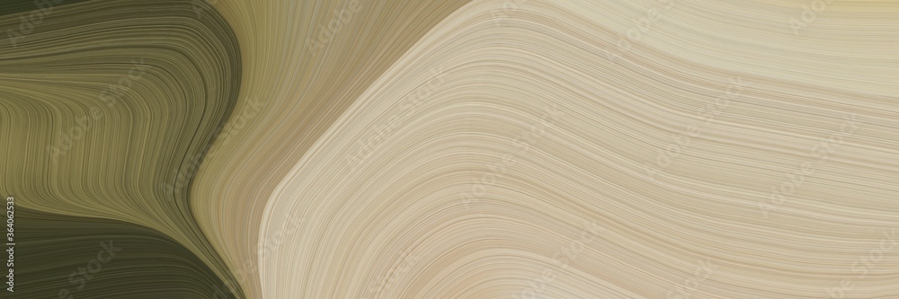 Aufkleber abstract dynamic banner with tan, dark olive green and pastel brown colors. fluid curved lines with 