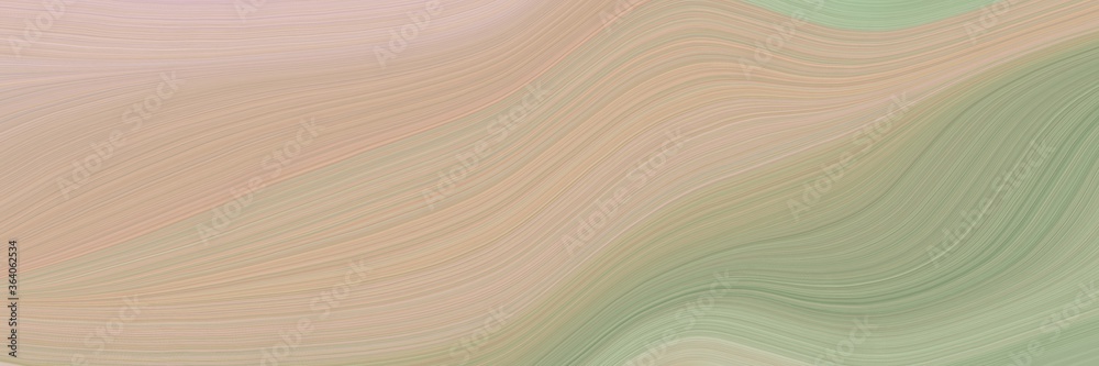Leinwandbilder abstract surreal header with tan, dark sea green and pastel gray colors. fluid curved lines with dyn