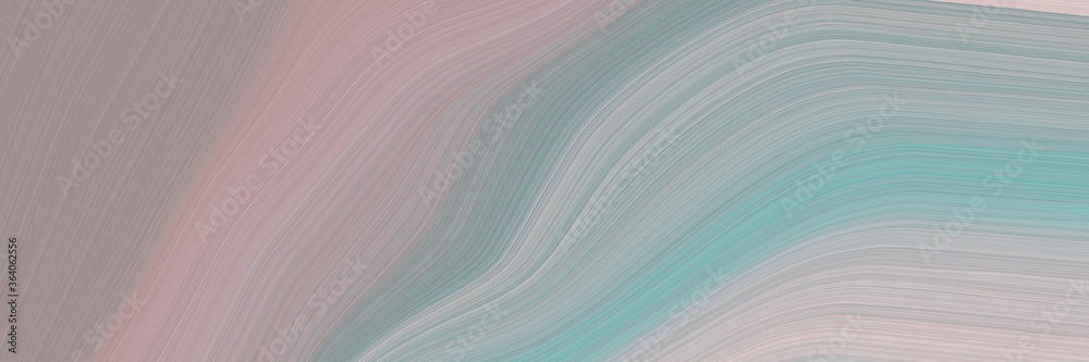 Fototapete abstract dynamic horizontal header with dark gray, silver and pastel gray colors. fluid curved flowi