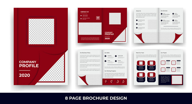 8 Pages creative business brochure template and simple & minimal design template