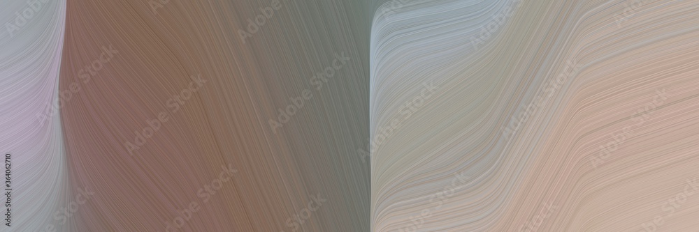 Poster abstract surreal header design with old lavender, pastel brown and dark gray colors. fluid curved fl