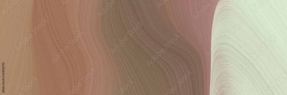 Poster abstract modern banner with pastel brown, pastel gray and dark gray colors. fluid curved lines with 