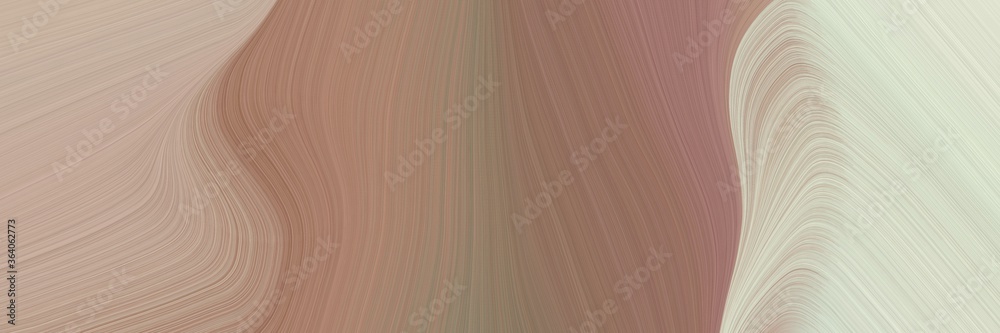 Poster abstract artistic horizontal banner with gray gray, pastel gray and tan colors. fluid curved flowing