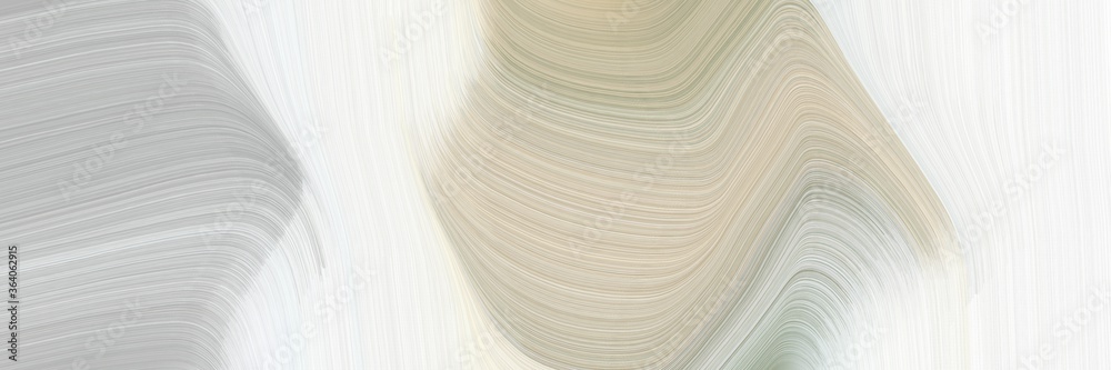 Poster abstract colorful horizontal banner with pastel gray, white smoke and dark gray colors. fluid curved