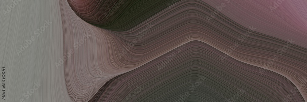 Poster abstract colorful horizontal header with old mauve, gray gray and old lavender colors. fluid curved lines with dynamic flowing waves and curves for poster or canvas