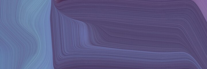 abstract dynamic designed horizontal banner with dark slate blue, light slate gray and slate gray colors. fluid curved flowing waves and curves for poster or canvas