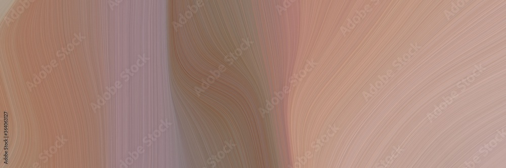 Poster abstract decorative banner design with rosy brown, gray gray and tan colors. fluid curved lines with