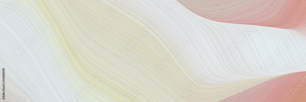 Poster abstract decorative designed horizontal banner with light gray, rosy brown and silver colors. fluid 
