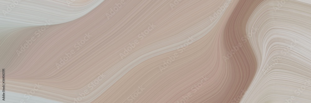 Poster abstract modern designed horizontal banner with dark gray, light gray and pastel brown colors. fluid