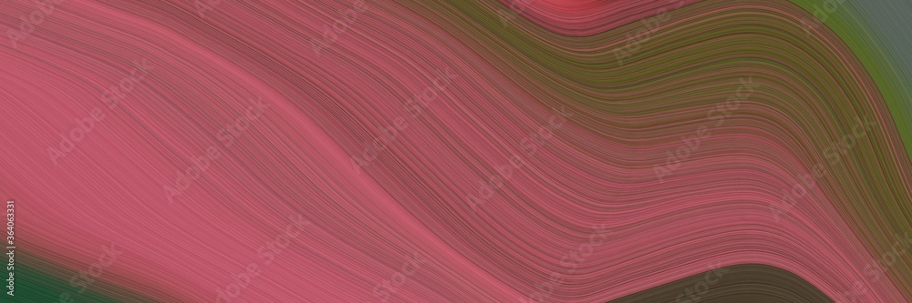 Fototapete abstract colorful designed horizontal header with moderate red, dark olive green and pastel brown colors. fluid curved lines with dynamic flowing waves and curves for poster or canvas