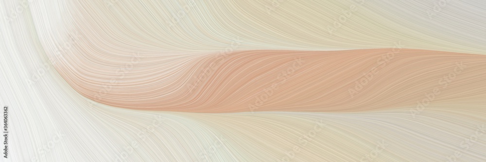 Leinwandbilder abstract decorative designed horizontal header with pastel gray, tan and linen colors. fluid curved lines with dynamic flowing waves and curves for poster or canvas