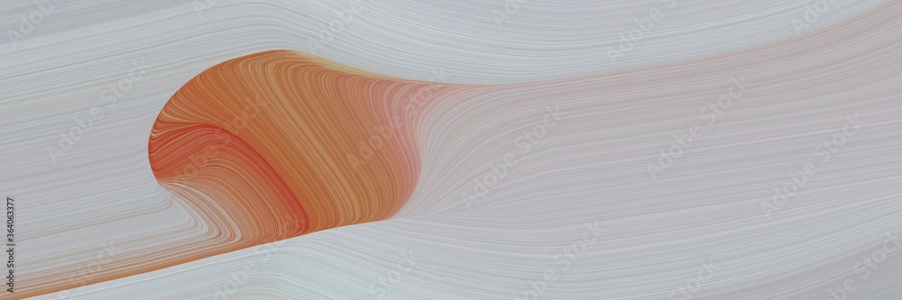 Poster abstract decorative horizontal banner with silver, sienna and rosy brown colors. fluid curved lines with dynamic flowing waves and curves for poster or canvas