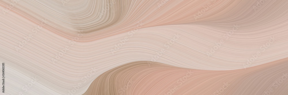 Poster abstract flowing header design with tan, light gray and rosy brown colors. fluid curved lines with dynamic flowing waves and curves for poster or canvas