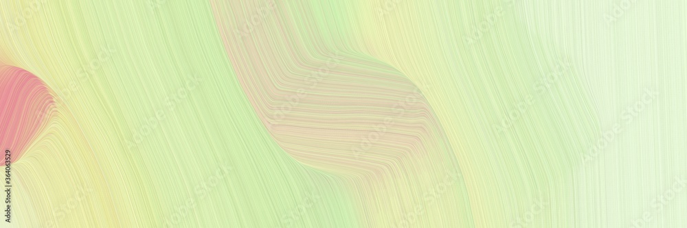 Poster abstract surreal horizontal header with tea green, pale golden rod and beige colors. fluid curved lines with dynamic flowing waves and curves for poster or canvas