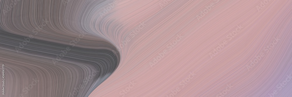 Leinwandbilder abstract moving horizontal banner with pastel purple, dim gray and gray gray colors. fluid curved li