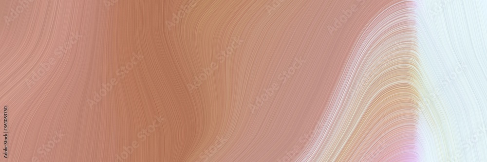 Aufkleber abstract dynamic designed horizontal header with rosy brown, lavender and silver colors. fluid curved lines with dynamic flowing waves and curves for poster or canvas