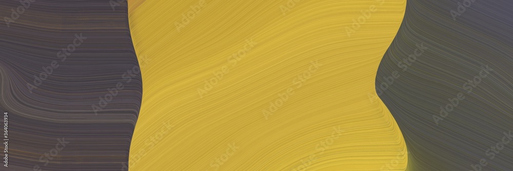 Poster abstract dynamic banner design with golden rod, dark slate gray and pastel brown colors. fluid curve