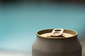 Opened beer can.