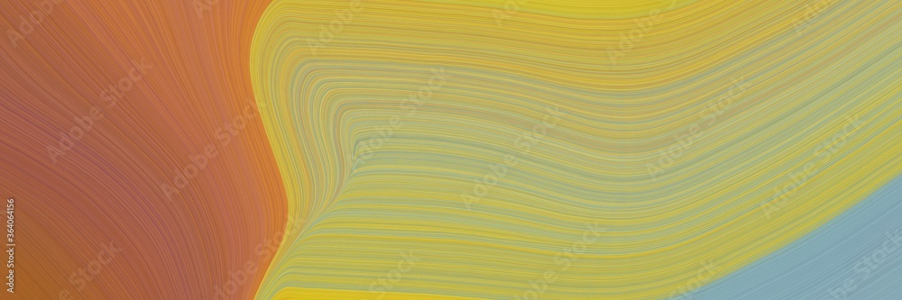 Poster abstract modern banner with dark khaki, sienna and dark gray colors. fluid curved flowing waves and 