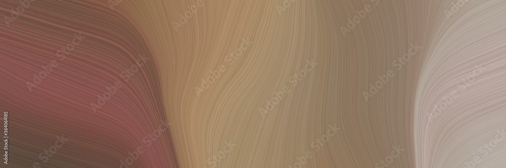 Poster abstract modern horizontal header with pastel brown, dark gray and old mauve colors. fluid curved lines with dynamic flowing waves and curves for poster or canvas