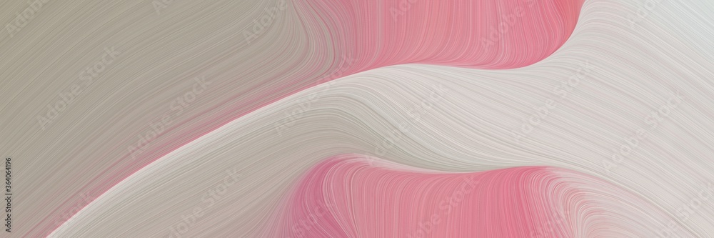 Poster abstract moving banner design with dark gray, light gray and pastel magenta colors. fluid curved flo