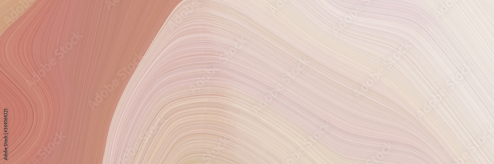 Fototapete abstract modern header with light gray, rosy brown and linen colors. fluid curved lines with dynamic flowing waves and curves for poster or canvas