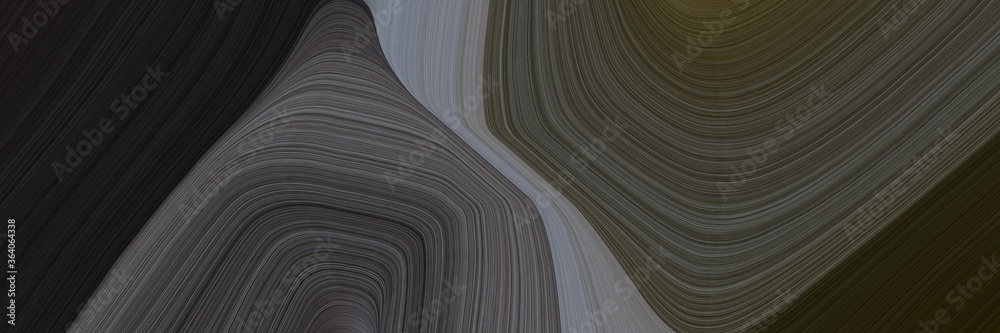 Leinwandbilder abstract dynamic horizontal banner with very dark blue, old lavender and dim gray colors. fluid curv