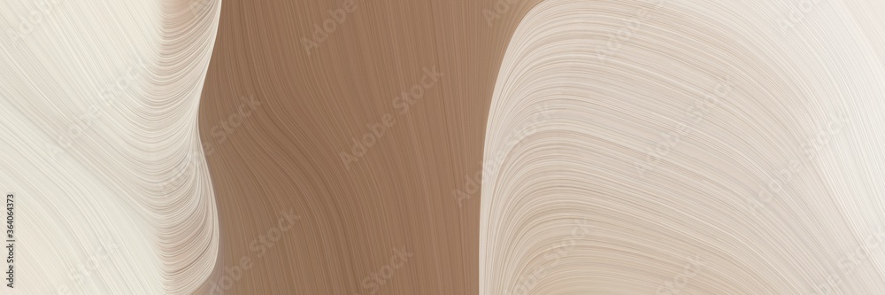 Fototapete abstract moving horizontal header with pastel gray, pastel brown and rosy brown colors. fluid curved