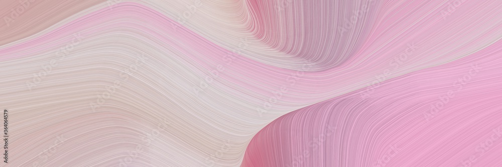 Aufkleber abstract decorative horizontal header with thistle, rosy brown and antique white colors. fluid curved lines with dynamic flowing waves and curves for poster or canvas