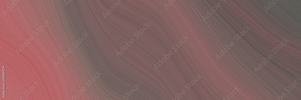Aufkleber abstract colorful designed horizontal header with pastel brown, indian red and antique fuchsia colors. fluid curved lines with dynamic flowing waves and curves for poster or canvas