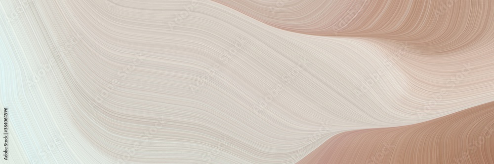 Poster abstract modern header with pastel gray, rosy brown and honeydew colors. fluid curved flowing waves 