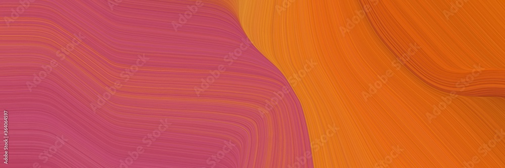 Fototapete abstract moving designed horizontal header with moderate red, coffee and moderate pink colors. fluid curved lines with dynamic flowing waves and curves for poster or canvas