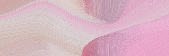 abstract decorative horizontal header with thistle, rosy brown and antique white colors. fluid curved lines with dynamic flowing waves and curves for poster or canvas