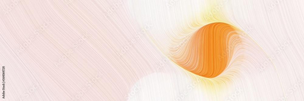 Poster abstract flowing designed horizontal header with misty rose, linen and pastel orange colors. fluid curved lines with dynamic flowing waves and curves for poster or canvas