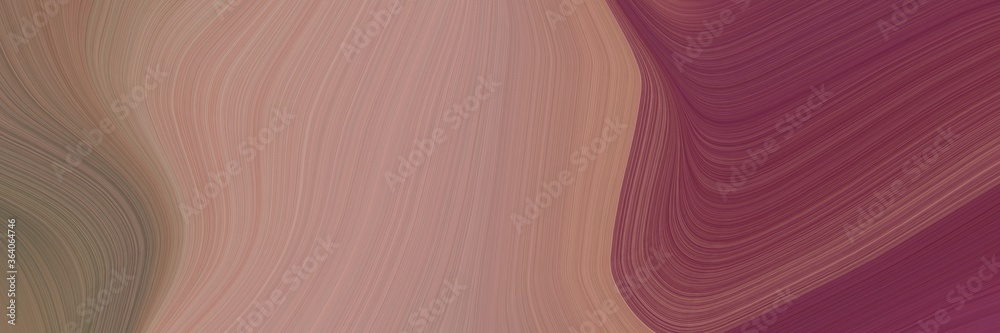 Leinwandbilder abstract colorful designed horizontal header with rosy brown, old mauve and pastel brown colors. fluid curved lines with dynamic flowing waves and curves for poster or canvas