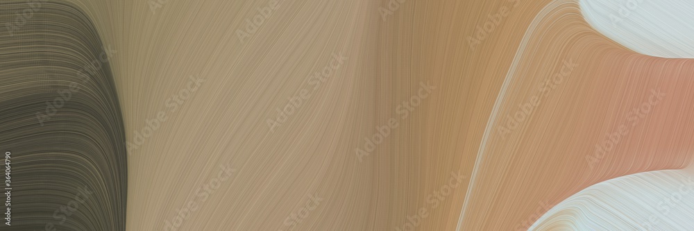 Poster abstract flowing designed horizontal header with rosy brown, light gray and dark slate gray colors. fluid curved flowing waves and curves for poster or canvas