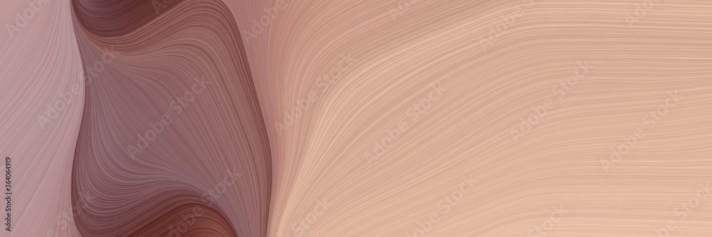 Leinwandbilder abstract artistic banner design with tan, old mauve and pastel brown colors. fluid curved lines with