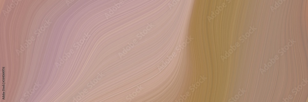 Poster abstract modern designed horizontal header with rosy brown, pastel brown and tan colors. fluid curved lines with dynamic flowing waves and curves for poster or canvas