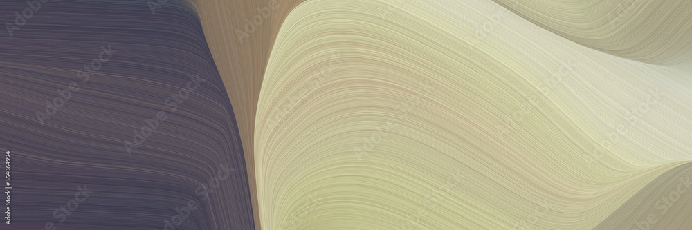 Poster abstract moving horizontal banner with tan, dark slate gray and gray gray colors. fluid curved flowi