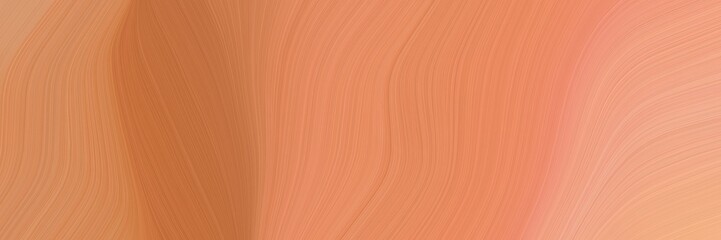 abstract artistic banner with dark salmon, peru and light salmon colors. fluid curved lines with dynamic flowing waves and curves for poster or canvas