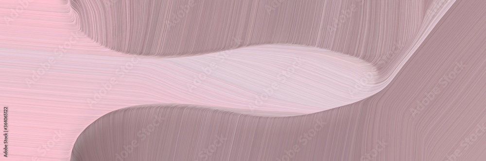 Poster abstract surreal banner with rosy brown, pastel pink and baby pink colors. fluid curved lines with d