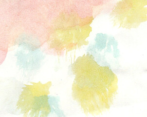 colorful pink blue yellow freehand watercolor background summer