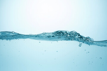 Water wave background with air bubbles.