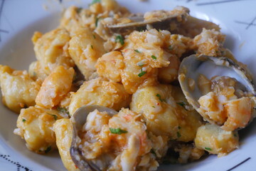 Gnocchi Fruits de Mer Nourriture Plat